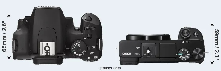 Compare XS versus A6100 top