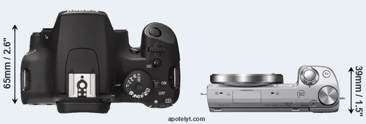 Compare XS versus NEX-5T top