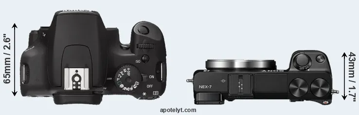 Compare XS versus NEX-7 top