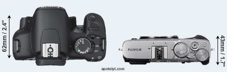 Compare XSi versus X-E3 top