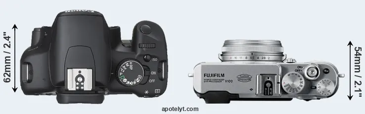 Compare XSi versus X100 top