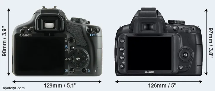 Comparison XSi or D3000 rear