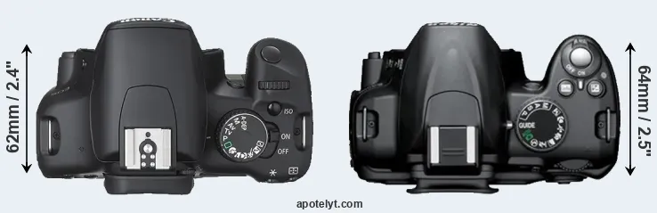 Compare XSi versus D3000 top