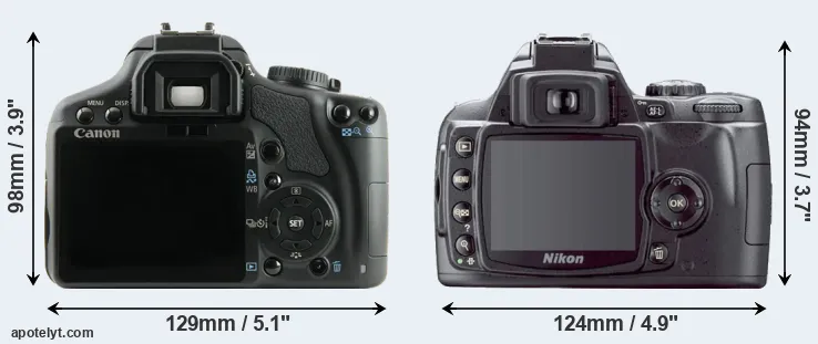Comparison XSi or D40X rear