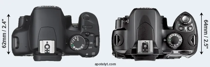 Compare XSi versus D40X top