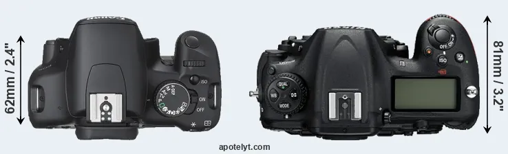 Compare XSi versus D500 top