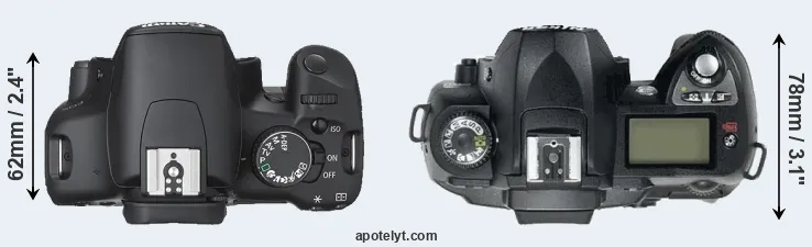 Compare XSi versus D70 top