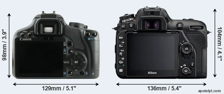 Comparison XSi or D7500 rear