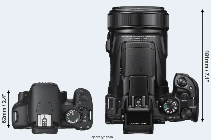 Compare XSi versus P1000 top