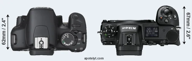 Compare XSi versus Z6 top
