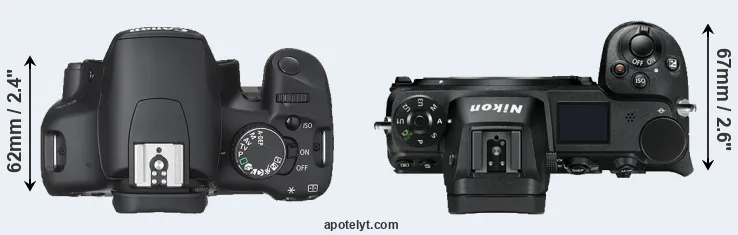 Compare XSi versus Z7 top
