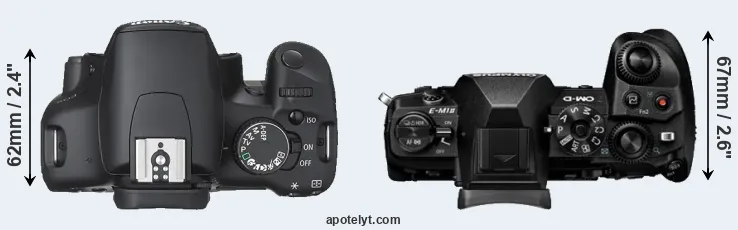 Compare XSi versus E-M1 II top
