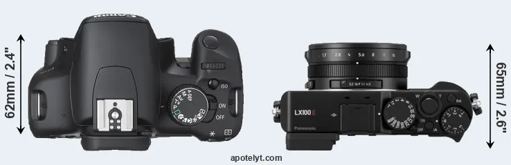 Compare XSi versus LX100 II top