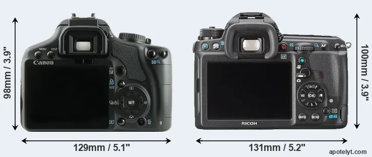 Comparison XSi or K-3 rear