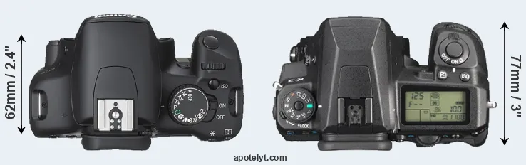 Compare XSi versus K-3 top
