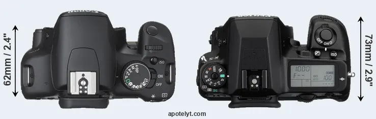 Compare XSi versus K-5 top