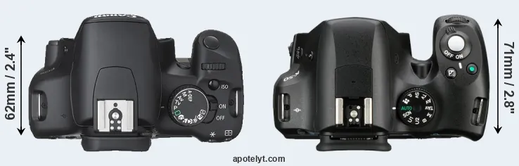 Compare XSi versus K-50 top