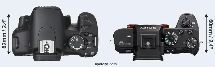 Compare XSi versus A7S II top