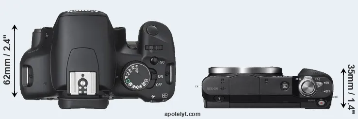 Compare XSi versus NEX-3N top