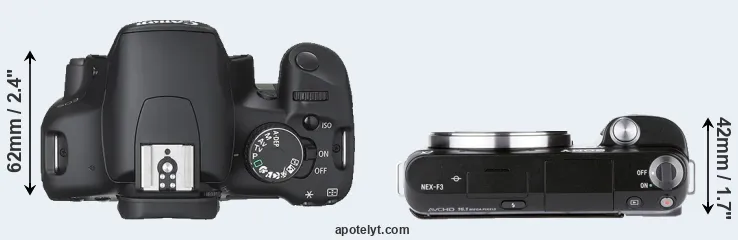 Compare XSi versus NEX-F3 top