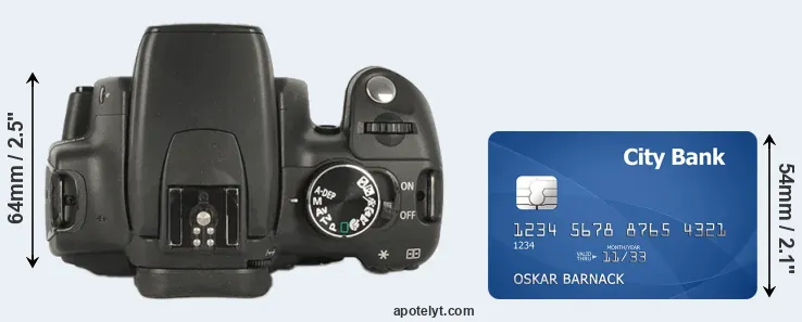 XT versus credit card top view