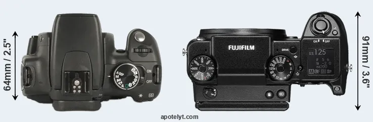 Compare XT versus GFX 50S top