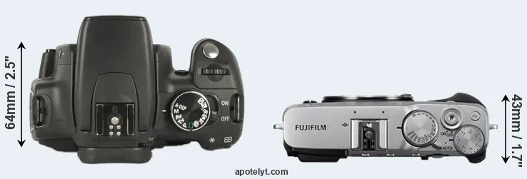 Compare XT versus X-E3 top