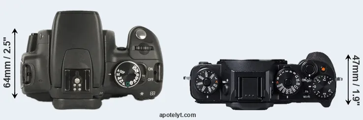 Compare XT versus X-T1 top