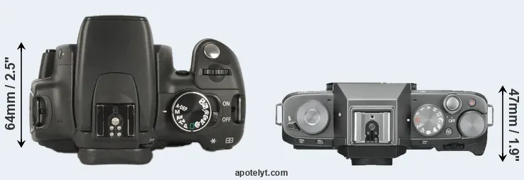 Compare XT versus X-T100 top