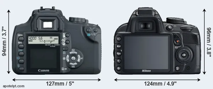 Comparison XT or D3100 rear