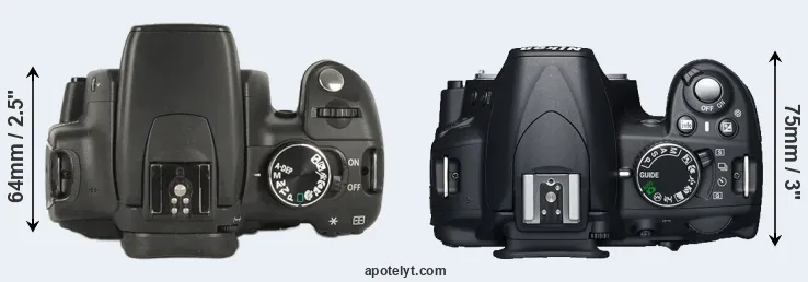 Compare XT versus D3100 top