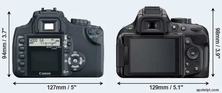 Comparison XT or D5200 rear