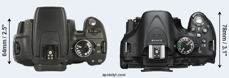 Compare XT versus D5200 top