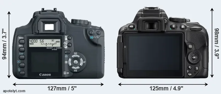 Comparison XT or D5300 rear