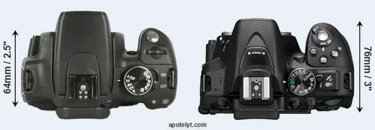 Compare XT versus D5300 top