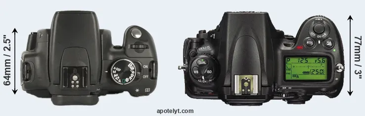 Compare XT versus D700 top