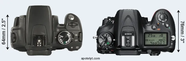 Compare XT versus D7200 top