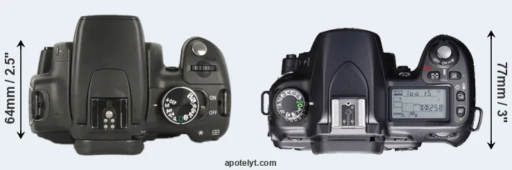 Compare XT versus D80 top