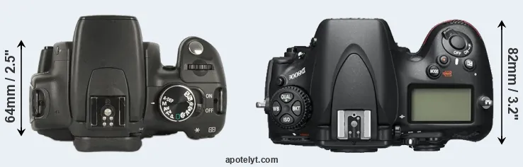 Compare XT versus D800E top