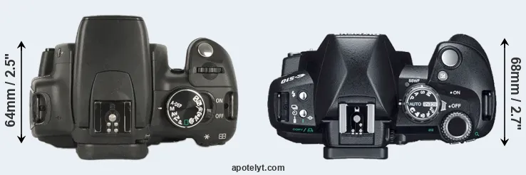 Compare XT versus E-510 top