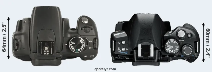 Compare XT versus E-600 top