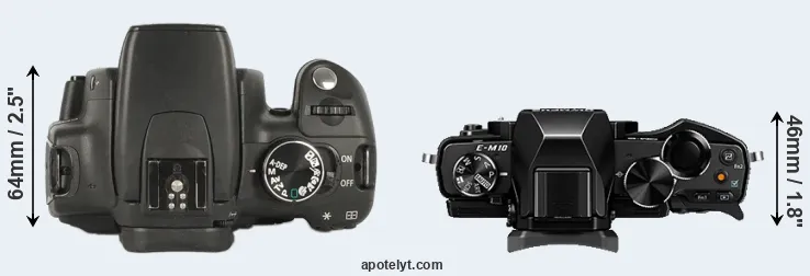 Compare XT versus E-M10 top