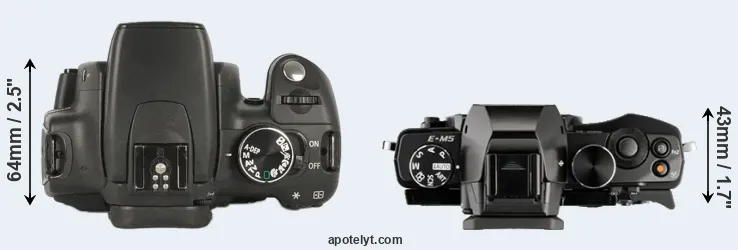 Compare XT versus E-M5 top
