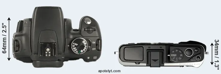 Compare XT versus E-P3 top