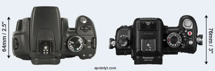 Compare XT versus GH2 top