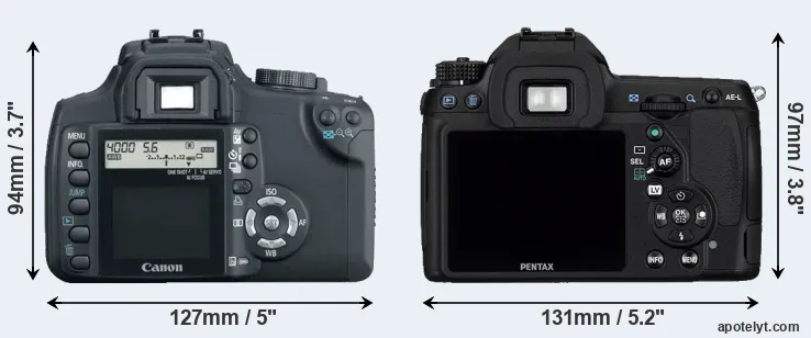 Comparison XT or K-5 rear