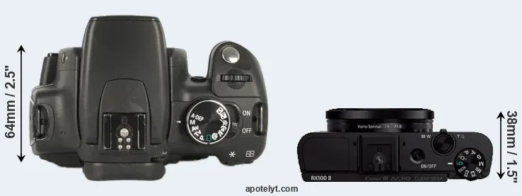 Compare XT versus RX100 II top