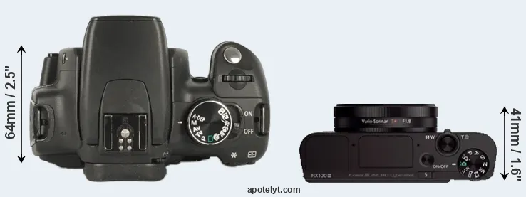 Compare XT versus RX100 III top