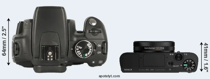 Compare XT versus RX100 IV top