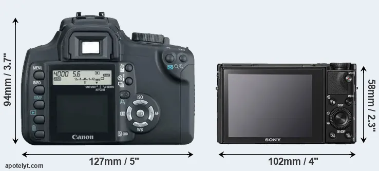 Comparison XT or RX100 V rear